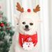 Pet Xmas Costume Accessories Christmas Reindeer Antlers Hat and Snowman Scarf Set for Pet 1-16.5LB