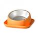 Dog Cat Food Bowl Tilted Angle No-Spill Cat Food Bowl Dog Cat Dish PP for Small Medium Dogs Cats Orange