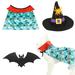 vocheer 3PCS Halloween Pet Costume Bat Wings Witch Cloak Wizard Hat for Puppy Kitten Cosplay Party #2