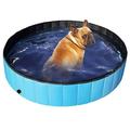 Foldable PVC Dog Cat Pet Swimming Pool Pet Dog Pool Bathing Tub Kiddie Pool Water Pond Pool for Dogs Cats and Kids in Summerï¼Œ 80*20cm