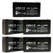 5x Pack - Compatible UNIVERSAL POWER GROUP C6180 Battery - Replacement UB613 Universal Sealed Lead Acid Battery (6V 1.3Ah 1300mAh F1 Terminal AGM SLA) - Includes 10 F1 to F2 Terminal Adapters