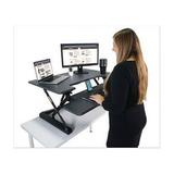 High Rise Height Adjustable Standing Desk with Keyboard Tray 36w x 31.25d x 20h Gray/Black