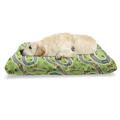 Race Car Pet Bed Pattern of a Racing Map Road Overview with People Watching on Sides Resistant Pad for Dogs and Cats Cushion with Removable Cover 24 x 39 Apple Green Multicolor by Ambesonne