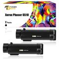 Toner Bank 2-Pack Compatible Toner Cartridge Replacement for Xerox 106R03480 Phaser 6510N 6510DN 6510DNM 6510DNI WorkCentre 6515N 6515DN 6515DNM 6515DNI Black