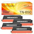 Catch Supplies 4-Pack Compatible Toner for Brother TN-650 Work with HL-5340D HL-5370DWT MFC-8480DN MFC-8690DW MFC-8380DN DCP-8085DN DCP-8890DW Printer ink (Black)