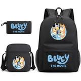 Cartoon Backpack Bluey3PCS Schoolbag Student Casual Bag Printed Large Capacity Outdoor Backpack Set