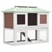 Andoer Animal Cage Double Floor Brown Wood