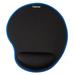 Insten Mouse Pad with Wrist Support Rest Stitched Edge Mat Ergonomic Support Pain Relief Memory Foam Arc Black with Blue Edge