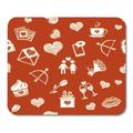 LADDKE Vector Seamless Pattern Background for Valentines Day White and Red Mousepad Mouse Pad Mouse Mat 9x10 inch