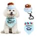 Pet Dog Cat Birthday Party Costume Set Pet Birthday Hats for Dogs Party Hats Pet Scarf Pet Letter Printed Party Costume Dog Girl Boy Birthday Scarf and Birthday Hat