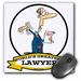 3dRose Funny Worlds Greatest Lawyer Occupation Job Cartoon - Mouse Pad 8 by 8-inch (mp_103305_1)