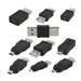 10 Pack USB Type A B 5pin F///M Changer Adapter Converter USB Male to Female Micro Mini OTG USB Adapter Connector Coupler Black