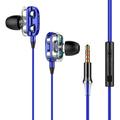 A4 New In-Ear Earphones Dual Dynamic Coils Dual Speakers Smart Phone Middle Microphone Tuning SLPUSH