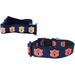Brand New Auburn X-Small Pet Dog Collar(3/4 Inch Wide 6-12 Inch Long) and Small Leash(5/8 Inch Wide 6 Feet Long) Bundle Official Tigers Logo/Navy Color