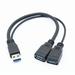 Linyer USB 3.0 Splitter Cable USB 3.0 Male to Dual USB Splitter Charger Data Transfer Extension Cable Extension Cable For U Disk Keyboard Mouse