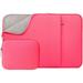 RAINYEAR 15 Inch Laptop Sleeve Protective Case Soft Cover Computer Bag with Front Pocket & Accessories Pouch Compatible with 15.4 MacBook Pro(Bright Pink Upgraded Version)