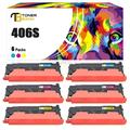 Toner Bank Compatible Toner Cartridge Replacement for Samsung 406S CLT-K406S/XAA CLT-C406S/XAA CLT-M406S/XAA CLT-Y406S/XAA High Yield (2 * Cyan 2 * Magenta 2 * Yellow 6-Pack)