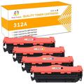 Toner H-Party Compatible Toner Cartridge for HP CF380A CF381A CF382A CF383A for Use with Color LaserJet Pro MFP M476nw M476dn M476dw Printer Ink (Black Cyan Magenta Yellow 4-Pack)