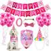 Dog Birthday Bandana Triangle Scarf with Cute Dog Birthday Number for Dog Birthday Party Supplies