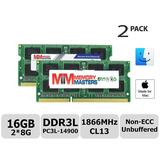 MemoryMasters Hynix IC 16GB Kit(2x8GB) DDR3L 1600MHz PC3-12800 Unbuffered ECC 1.35V CL11 2Rx8 Dual Rank 240 Pin UDIMM Server Memory Ram Module Upgrade (16GB Kit(2x8GB))