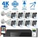 GW Security 8 Channel NVR 8MP Color Night Vision Security Camera System - 8 x UltraHD 4K Human Detection Microphone PoE IP Bullet Camera 15 Smart AI Functions