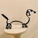 Riapawel Dog Minimalist Art Sculpture Personalized Gift Metal Decor Modern Home Decoration Office Accessories