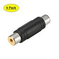 RCA Female to Female Connector Stereo Audio Video Cable Adapter Coupler 4Pcs