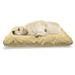 Fish Scale Pet Bed Reptile Lizard Skin Pattern with Loops Exotic Animal Print Modern Design Resistant Pad for Dogs and Cats Cushion with Removable Cover 24 x 39 Mustard and White by Ambesonne