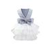 Dog Cute Pet Dress Pet Prom Clothes Doggie Party Gowns One Piece Bowknot Dress Puppy Princess Dress Blue X-Large