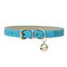 Clearance Sale!PU Leather Small Dog Cat Collar with Bell Safety Adjustable Kitten Straps Puppy Kitty Necklaces Chihuahua Collars Pet Supplies Blue S