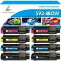 True Image 8-Pack Compatible Toner Cartridge for Dell 593-BBOW Work with Dell H625cdw H825cdw S2825cdn Printer Ink (2*Black 2*Cyan 2*Magenta 2*Yellow)