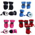 4pcs Non-slip Puppy Shoes Soft-soled Pet Dog Shoes Winter Waterproof Warm Dog Boots Black 4