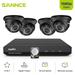 SANNCE 1080p Full HD CCTV Camera System System with 8CH 5MP-N DVR 4pcs 1080p Security Cameras for 24/7 Non-stop Recording with 4TB Hard Drive