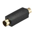 RCA Female to S-Video 4 Terminal Male Connector Stereo Audio Video Adapter Coupler Black