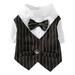 Dog Shirt Puppy Pet Small Dog Clothes Stylish Suit Bow Tie Costume Wedding Shirt Formal Tuxedo with Black Tie Dog Prince Wedding Bow Tie Suit
