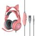 Biekopu Surround Sound Wired Headphones Noise Cancelling LED Lighting Built-In Microphone Over-Ear Earphones