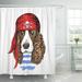 SUTTOM Puppy Portrait of Spaniel Dog in Red Pirate Bandana Accessories Shower Curtain 66x72 inch