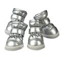 4 Pcs Sets Puppy Winter Snow Boots Casual Dog Shoes Pet Slip-resistant Waterproof Shoes Teddy Dog Shoe Silver 2