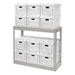 Global Industrial B2297947 Record Storage with Boxes - Gray - 42 x 15 x 36 in.