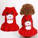 Cute Pet Dress Puppy Clothes for Dog Cat Autumn Winter New Year Christmas Dog Skirt Snowman Red Pet Dress Teddy Yorkshire Clothes
