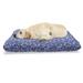 Indigo Pet Bed Oriental Design with Flower Leaves Rectangular Shaped Image Chew Resistant Pad for Dogs and Cats Cushion with Removable Cover 24 x 39 Dark Blue Sky Blue by Ambesonne