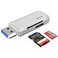 SD Card Reader Portable USB 3.0 Dual Slot Flash Memory Card Adapter Hub for TF SD Micro SD SDXC SDHC MMC RS-MMC Micro SDXC Micro SDHC UHS-I for Mac Windows Linux Chrome PC Laptop