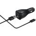 Dual Port Adaptive Fast Vehicle Car Charger for CAT S50 [1 Car Charger + 5 FT Micro USB Cable] Dual voltages for up to 60% Faster Charging! Black