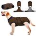 Kuoser Dog Surgical Recovery Suit Dogs Cat Onesie after Surgery Brown XL