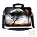 LSS 17 inch Laptop Sleeve Bag Notebook with Extra Side Pocket Soft Carrying Handle & Removable Shoulder Strap for 16 17 17.3 17.4 - Earth and Moon Eclipse