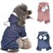 Walbest Dog Pajamas Dog Flannel Small Dog Sweater Hoodie Cherry Pattern Winter Warm Puppy Clothes Plush Cute Pet Jumpsuit Cat Onesie Outfit Apparel Coat