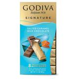 Godiva Signature Mini Bars Milk Chocolate Salted Caramel 0.39oz x 8 pack Pack of 2