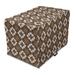 Chocolate Dog Crate Cover Brown Toned Ancestral Batik Pattern with Floral Indonesian Motifs Easy to Use Pet Kennel Cover for Medium Large Dogs 35 x 23 x 27 Dark Brown White Brown by Ambesonne