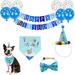 5pcs/set Dog Birthday Party Set Supplies Boys and Girls Dog Birthday Decorations Bandana Scarf Hat Scarfs Happy birthday Banner Balloon - Blue