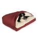 Snoozer Cozy Cave Rectangle Pet Bed Small Red Hooded Nesting Dog Bed